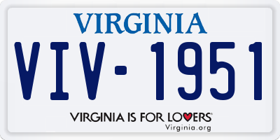 VA license plate VIV1951