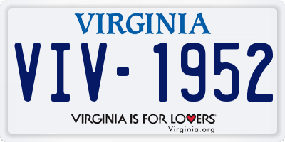 VA license plate VIV1952