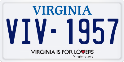 VA license plate VIV1957