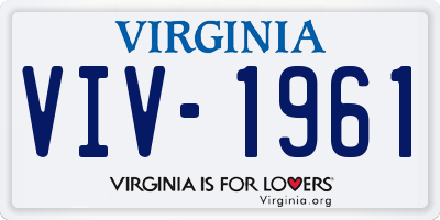 VA license plate VIV1961