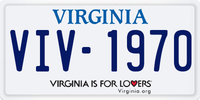 VA license plate VIV1970
