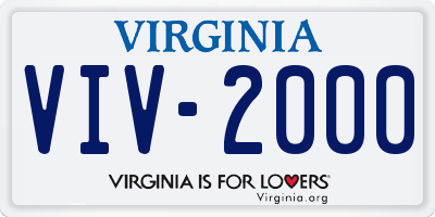 VA license plate VIV2000