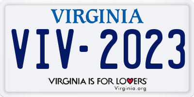 VA license plate VIV2023