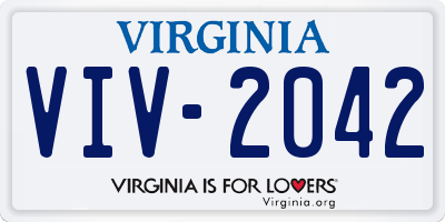 VA license plate VIV2042
