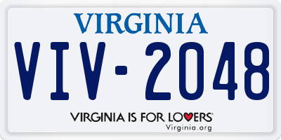 VA license plate VIV2048