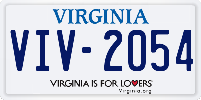 VA license plate VIV2054