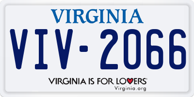 VA license plate VIV2066