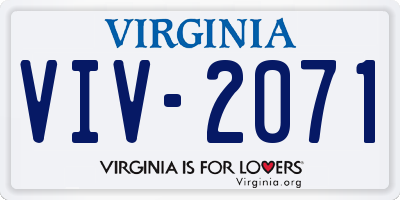 VA license plate VIV2071