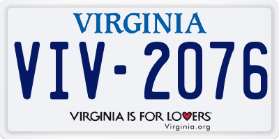 VA license plate VIV2076