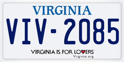 VA license plate VIV2085