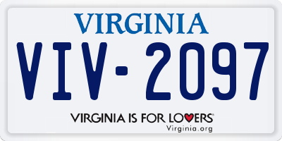 VA license plate VIV2097