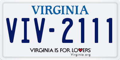 VA license plate VIV2111