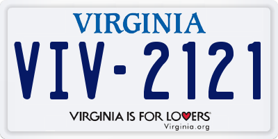 VA license plate VIV2121