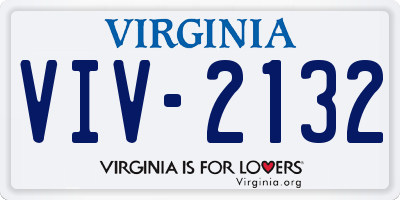 VA license plate VIV2132