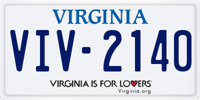 VA license plate VIV2140