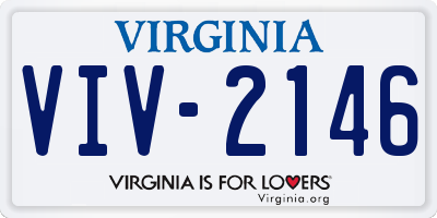 VA license plate VIV2146
