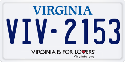 VA license plate VIV2153