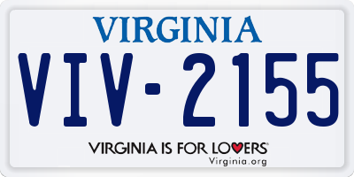 VA license plate VIV2155