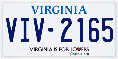VA license plate VIV2165