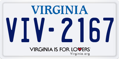 VA license plate VIV2167