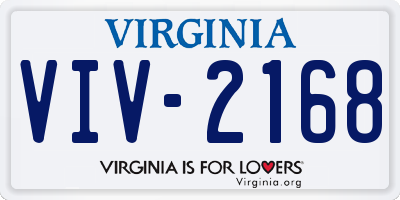 VA license plate VIV2168