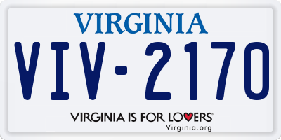 VA license plate VIV2170