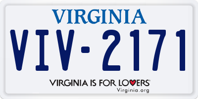 VA license plate VIV2171