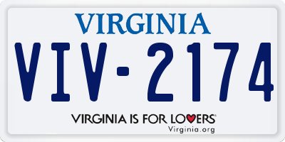VA license plate VIV2174