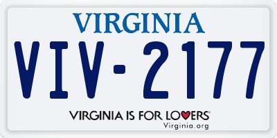 VA license plate VIV2177