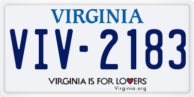 VA license plate VIV2183