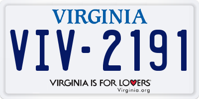 VA license plate VIV2191