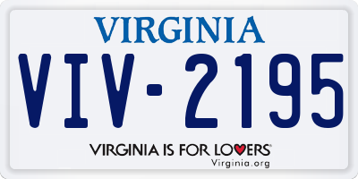 VA license plate VIV2195