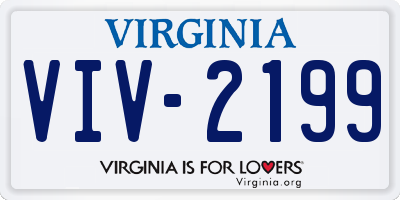 VA license plate VIV2199