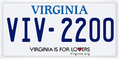 VA license plate VIV2200