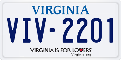 VA license plate VIV2201