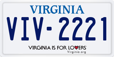 VA license plate VIV2221