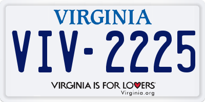 VA license plate VIV2225