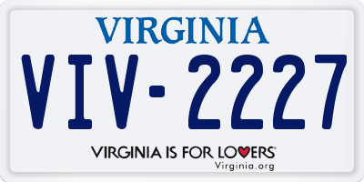 VA license plate VIV2227