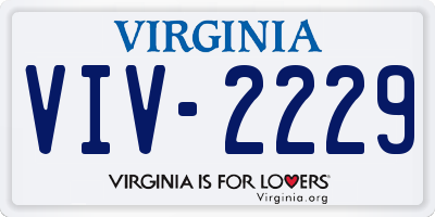 VA license plate VIV2229