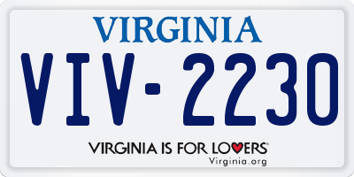 VA license plate VIV2230