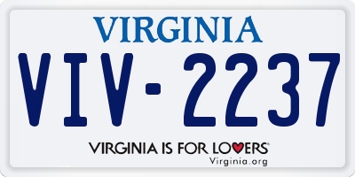 VA license plate VIV2237