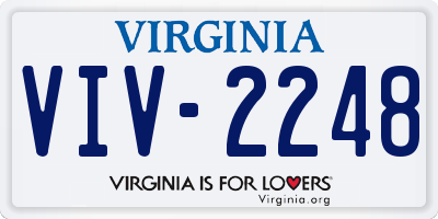VA license plate VIV2248