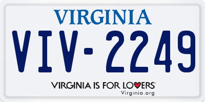 VA license plate VIV2249
