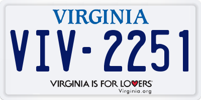 VA license plate VIV2251