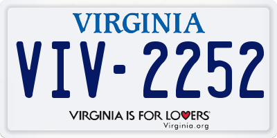 VA license plate VIV2252