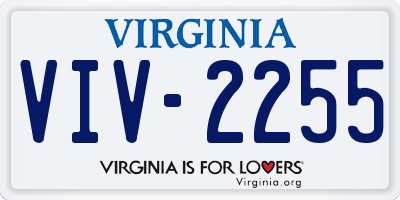VA license plate VIV2255