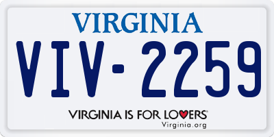 VA license plate VIV2259
