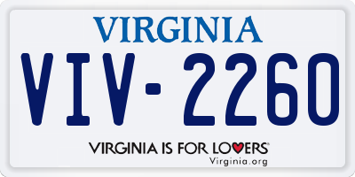 VA license plate VIV2260