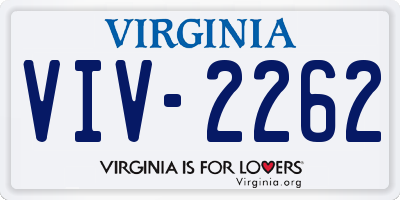 VA license plate VIV2262