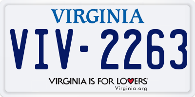 VA license plate VIV2263